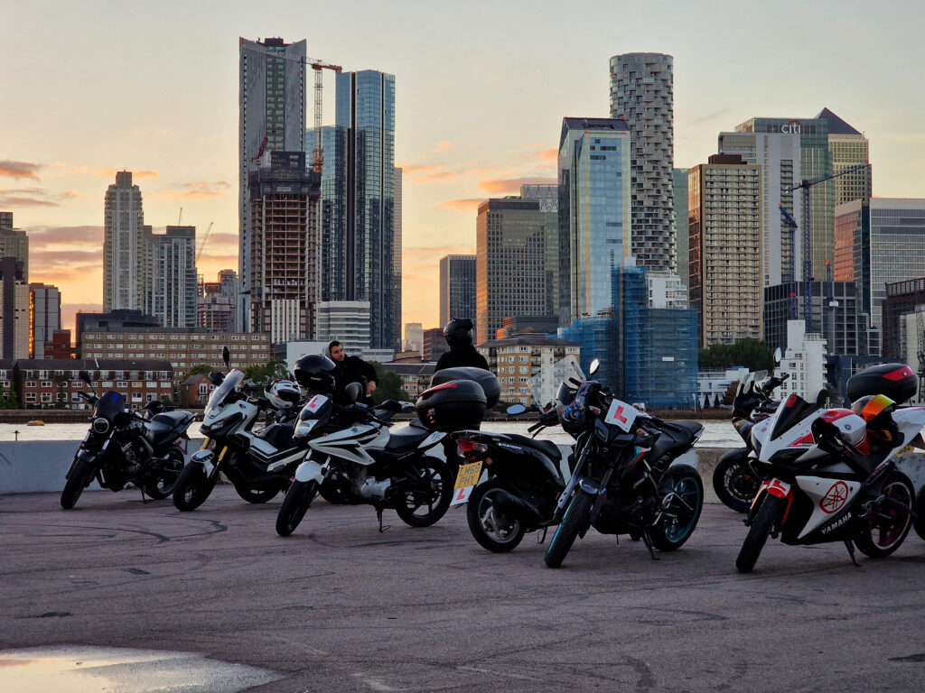 Picture of the fleet of motorcycle couriers